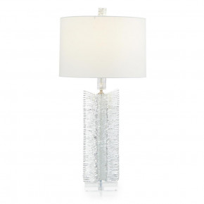 Table Lamp 33" H Clear-Cut Glass Column