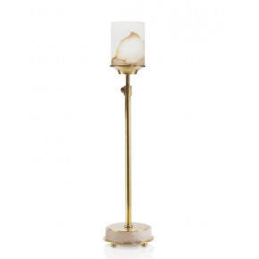 Honey Brass and Alabaster Buffet Lamp