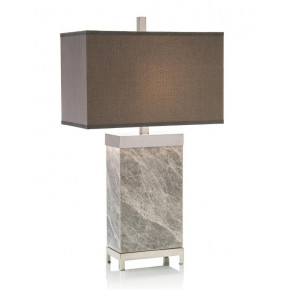 Gray Marble and Polished Nickel Table Lamp