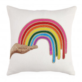 Rainbow Hand Beaded Pillow 20" x 20"