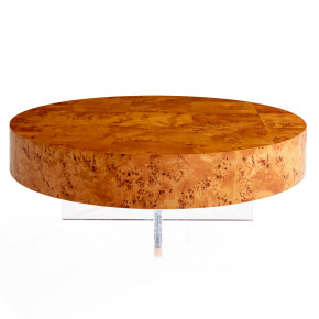 Bond Round Cocktail Table Burled Mappa