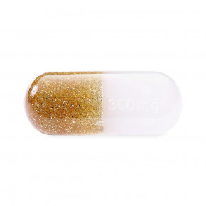 Medium Acrylic Pill Gold Glitter