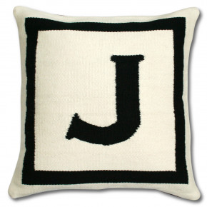 Reversible Letter Throw Pillow J