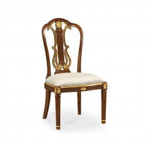 Buckingham Neo-classical Gilded Lyre Back Dining Chair