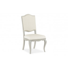 White Undulatus Dining Side Chair Painted Light Grey