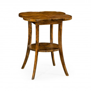 Casual Accents Country Walnut Quatrefoil Accent Table