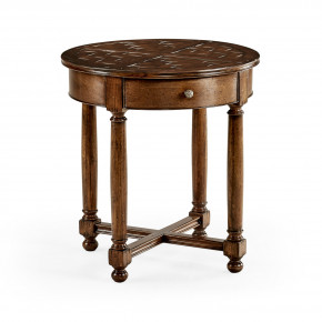 Casual Accents Brompton Round Parquet Top Side Table