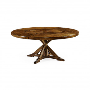 Casual Accents Country Walnut Round Dining Table 60"