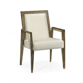 Gatsby Dark Grey Walnut Upholstered Dining Arm chair