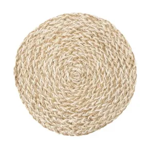 Woven Straw White Placemat 16.25"L, 16.25"W, 0.25"H