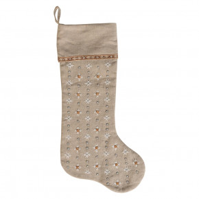 Heidi Embroidered Stocking - Natural