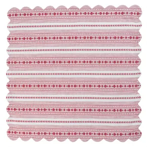 Villa Stripe 52" Square Tablecloth Ruby