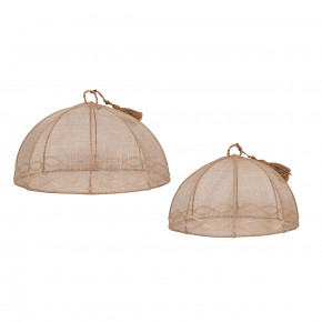 Tuileries Garden Mesh Round Food Cover Set of 2 pc Natural