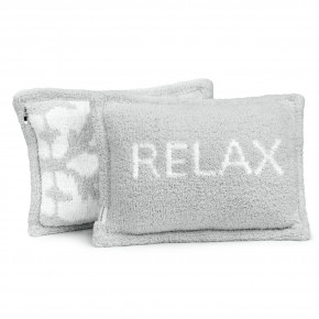 Relax Pillow 13" X 19" Soapstone/Creme  (insert included)