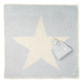 Star Baby Blanket with Cap 30" x 30" Soapstone/Linen