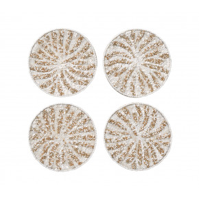 Fireworks Drink Coasters in White, Gold & Silver, Set of 4 in a Gift Bag