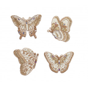 Papillon Set of 4 Ivory/Gold Coasters