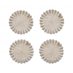 Etoile Set of 4 Silver/Crystal Coasters