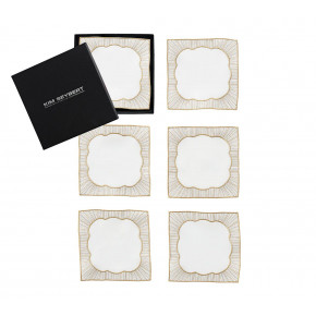 Frame Set Of 6 White/Gold/Silver Cocktail Napkins