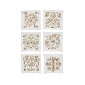 Otomi Gold/Silver Cocktail Napkins, Set of Six