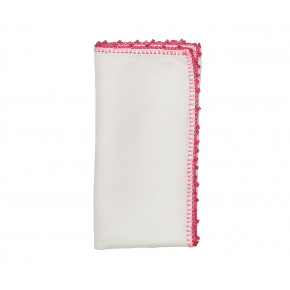 Knotted Edge Napkin in White, Pink & Blush