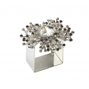 Gem Burst Napkin Ring Crystal/Silver, Set of 4