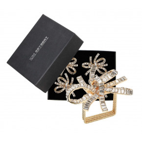 Jeweled Bow Set Of 4 Gold/Crystal Napkin Rings