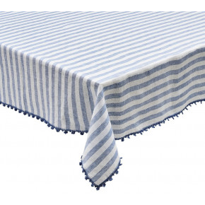 Linea 54"X110" White/Blue Tablecloth