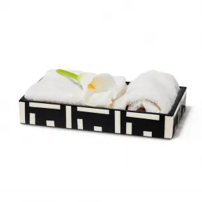 Bone Domino Black Tissue Box