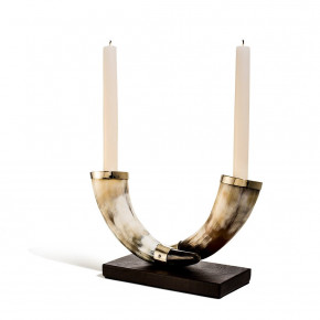 Light Horn Leather Candle Holder 8.7'' X 3.9'' X 8.7''