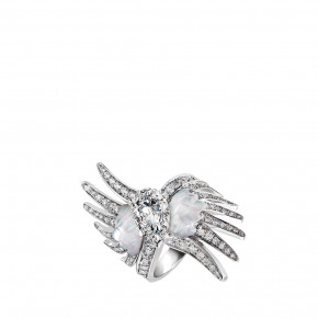 Vesta Ring, Large, White Gold, Diamonds, Mother-Of-Pearl 54 (US 6.75) (Special Order)