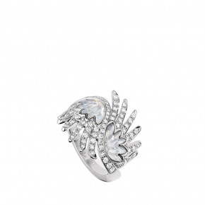 Vesta Ring, Small, White Gold, Diamonds, Mother-Of-Pearl