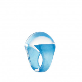 Cabochon Ring Clear Crystal With Blue Patina 51 (US 5.5) (Special Order)