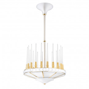 Perles Chandelier, Clear Crystal, Satin Gilded Finish, 1 Tier - Diam 690 Mm