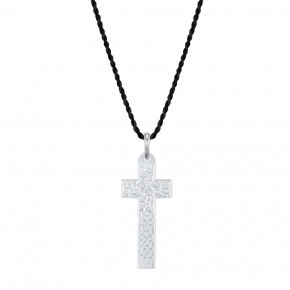 Saint Matthew Cross Pendant, Clear Crystal, Silver