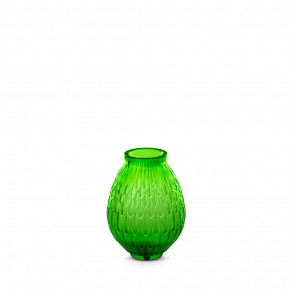 Plumes Small Vase, Green Crystal