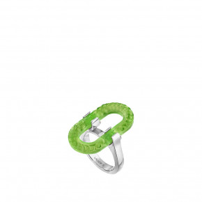 Empreinte Animale Ring, Green Crystal, Silver 51 (US 5.5) (Special Order)