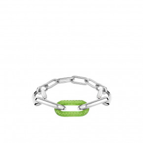 Empreinte Animale Bracelet, Green Crystal, Silver, Small