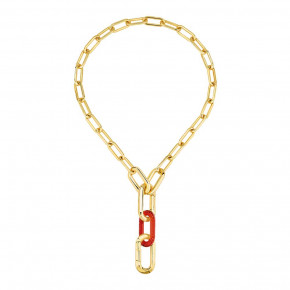 Empreinte Animale Necklace, Red Crystal, 18K Yellow Gold Plated Brass