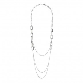 Empreinte Animale Long Necklace, Clear Crystal, Silver