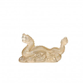 Tianlong Dragon Sculpture, Clear, Gold Luster Crystal