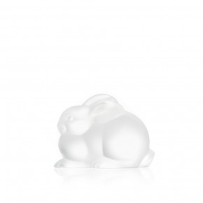 Resting Rabbit Sculpture, Clear Crystal