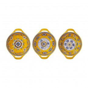 Benidorm Melamine Set Of 3 Mini Handled Bowls 4.75" Assorted