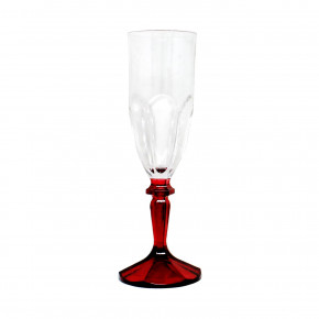 Versailles Clear Champagne Flute Acrylic With Red Stem