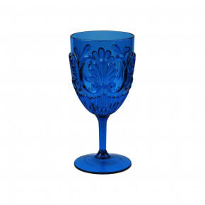 Fleur Polycarbonate Blue Wine Glass 16 Oz