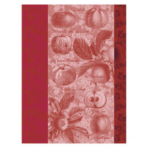 Pommes A Croquer Red Tea Towel 24" x 31"