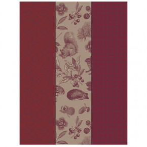 Dans Les Bois Tryptique Red Tea Towel 24" x 31"