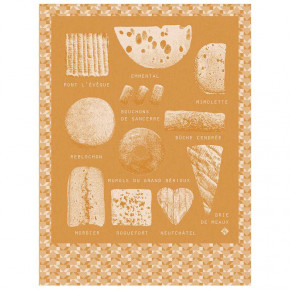 Fromages Orange Tea Towel 24" x 31"