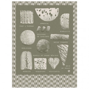Fromages Green Tea Towel 24" x 31"