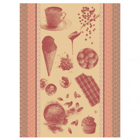 Chocolats Recettes Pink Tea Towel 24" x 31"